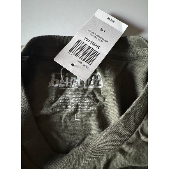 NWT Hot Topic Blink 182 Smiley Army Green Tee - Picture 4 of 6